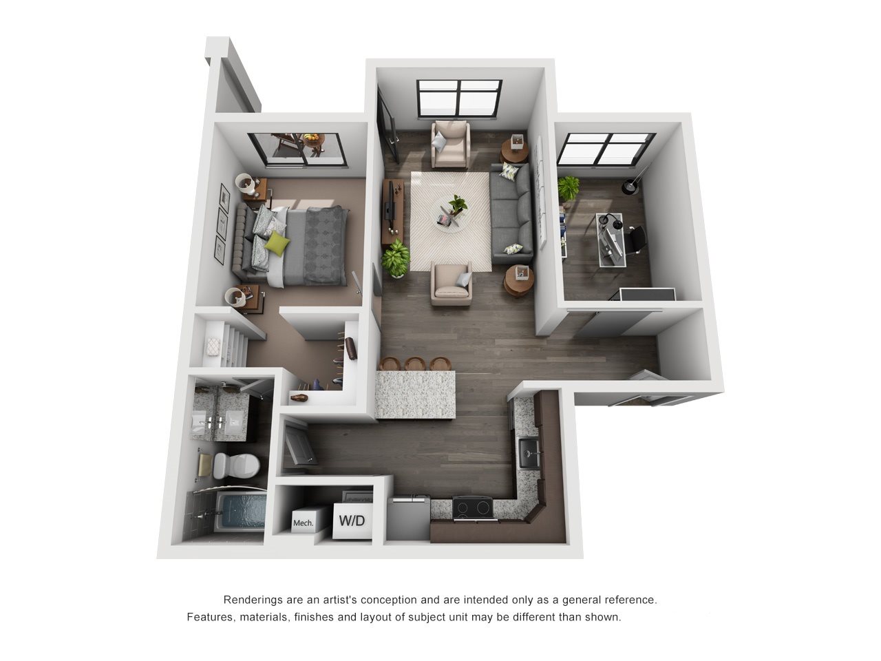 1B + Bonus Room Floor Plan 7